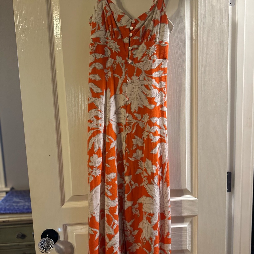 Orange floral dress
